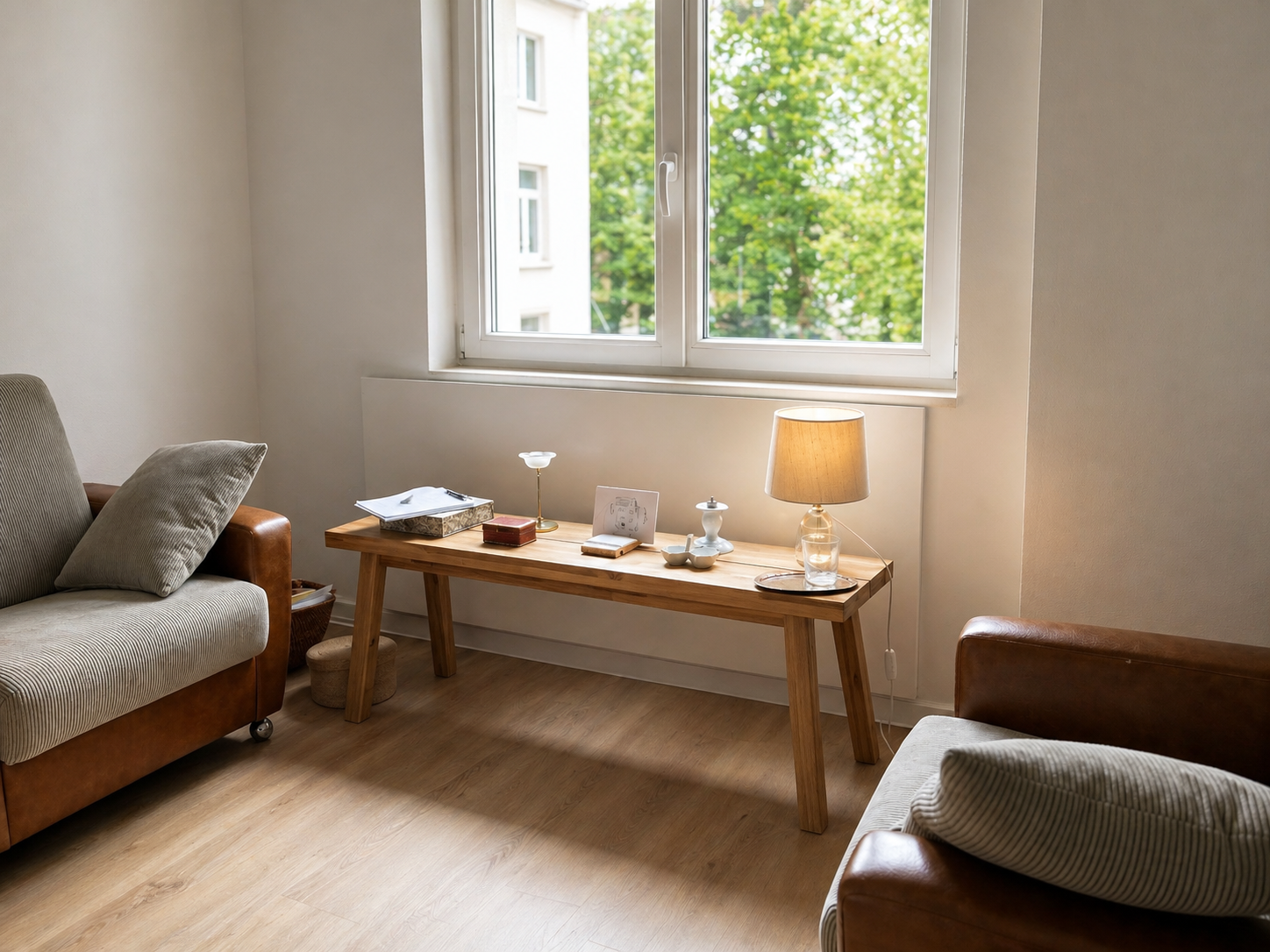 Coaching-Raum mondayblues Karlsruhe – Sitzecke mit Tageslicht